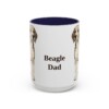 15oz Beagle Dog Dad Mug, Navy, front view