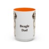15oz Beagle Dog Dad Mug, Orange, front view