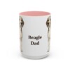 15oz Beagle Dog Dad Mug, Pink, front view