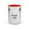 15oz Beagle Dog Dad Mug, Red, front view