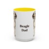 15oz Beagle Dog Dad Mug, Yellow, front view