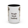 15oz Funny Beagle Mug, Black, front view