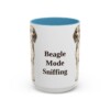 15oz Funny Beagle Mug, Light Blue, front view