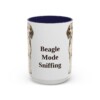15oz Funny Beagle Mug, Navy, front view