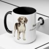 15oz Beagle Latin Mug, Black, lifestyle photo