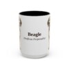 15oz Beagle Latin Mug, Black, front view
