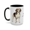 15oz Beagle Latin Mug, Black, left side view