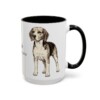 15oz Beagle Latin Mug, Black, right side view