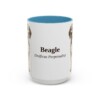 15oz Beagle Latin Mug, Light Blue, front view