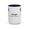 15oz Beagle Latin Mug, Navy, front view