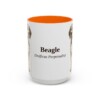 15oz Beagle Latin Mug, Orange, front view