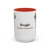15oz Beagle Latin Mug, Red, front view