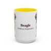 15oz Beagle Latin Mug, Yellow, front view