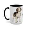 15oz Beagle Dog Mom Mug, Black, left side view
