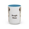 15oz Beagle Dog Mom Mug, Light Blue, front view