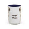 15oz Beagle Dog Mom Mug, Navy, front view
