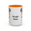 15oz Beagle Dog Mom Mug, Orange, front view