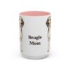 15oz Beagle Dog Mom Mug, Pink, front view