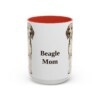 15oz Beagle Dog Mom Mug, Red, front view