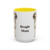 15oz Beagle Dog Mom Mug, Yellow, front view