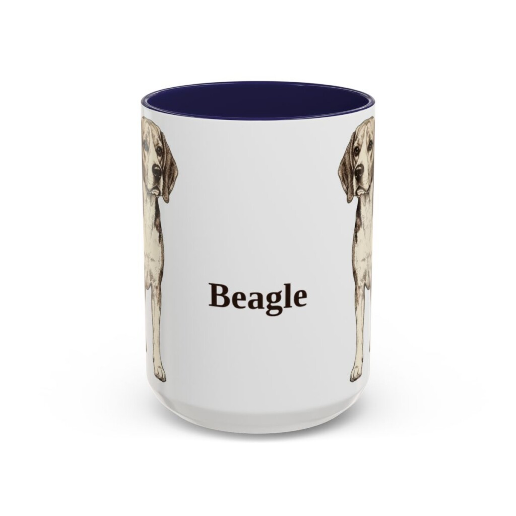 15oz Beagle Mug, Navy, front view