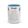 15oz Beagle Mug, Light Blue, front view