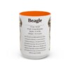 15oz Beagle Mug, Orange, front view