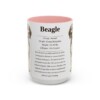 15oz Beagle Mug, Pink, front view