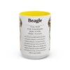 15oz Beagle Mug, Yellow, front view