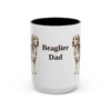 15oz Beaglier Dog Dad Mug, Black, front view