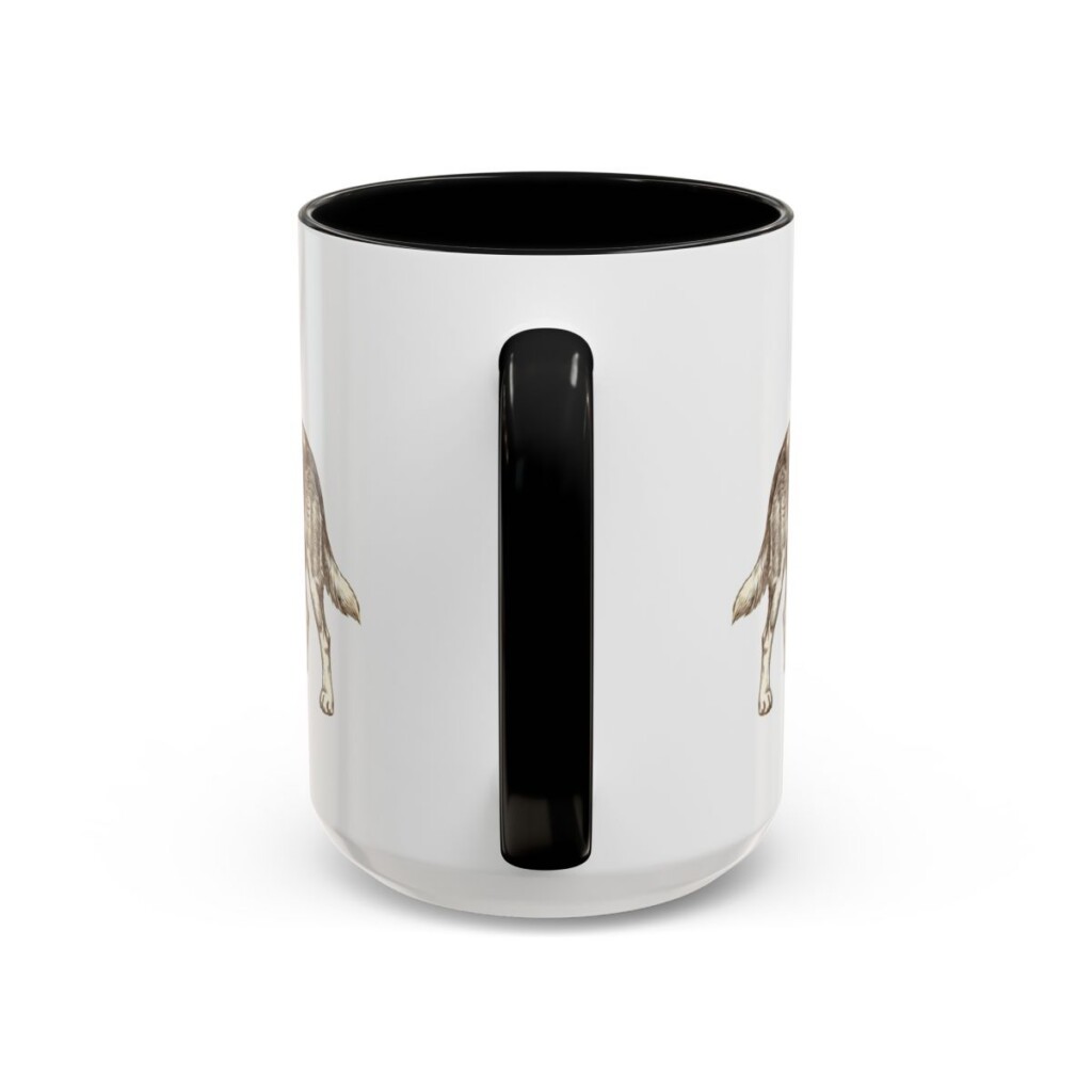 15oz Funny Beaglier Mug, Black, back view