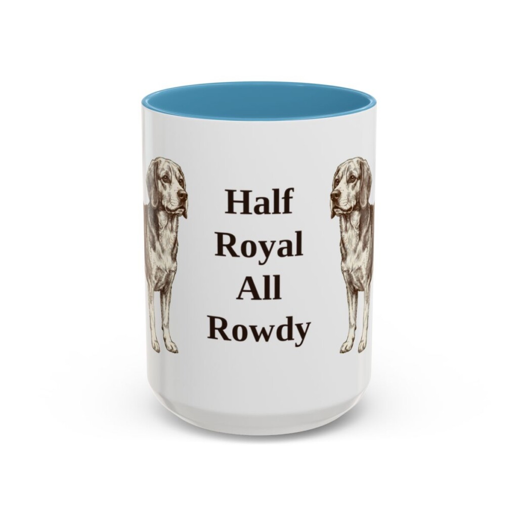 15oz Funny Beaglier Mug, Light Blue, front view
