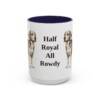 15oz Funny Beaglier Mug, Navy, front view