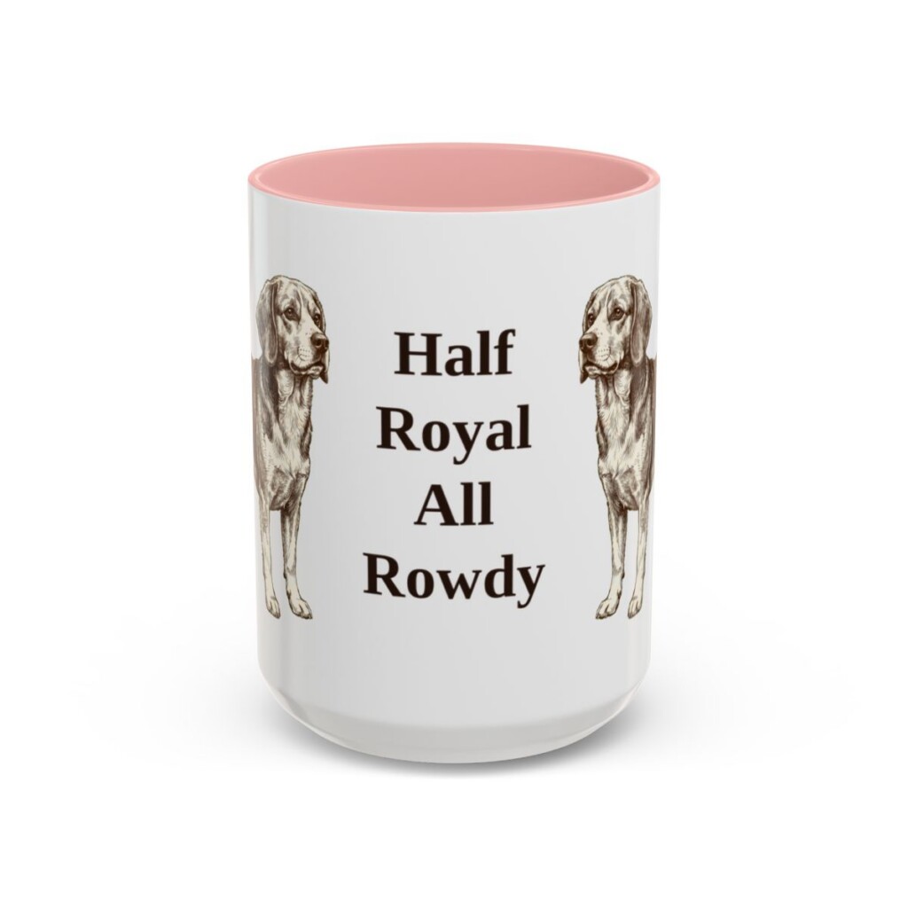 15oz Funny Beaglier Mug, Pink, front view