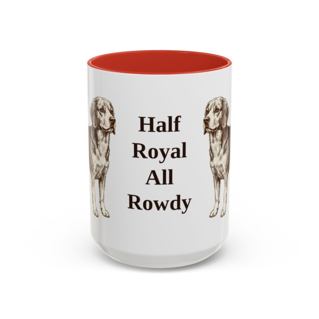 15oz Funny Beaglier Mug, Red, front view