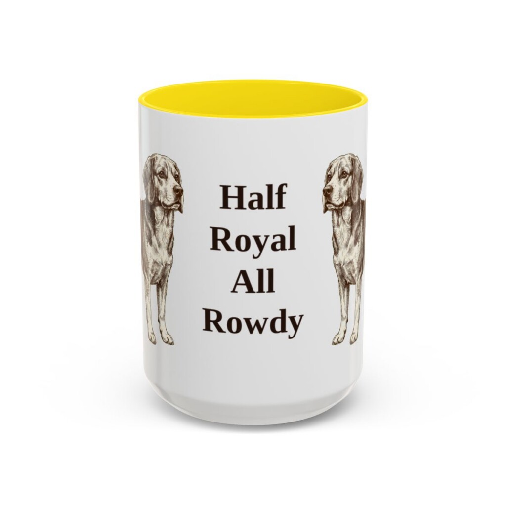 15oz Funny Beaglier Mug, Yellow, front view