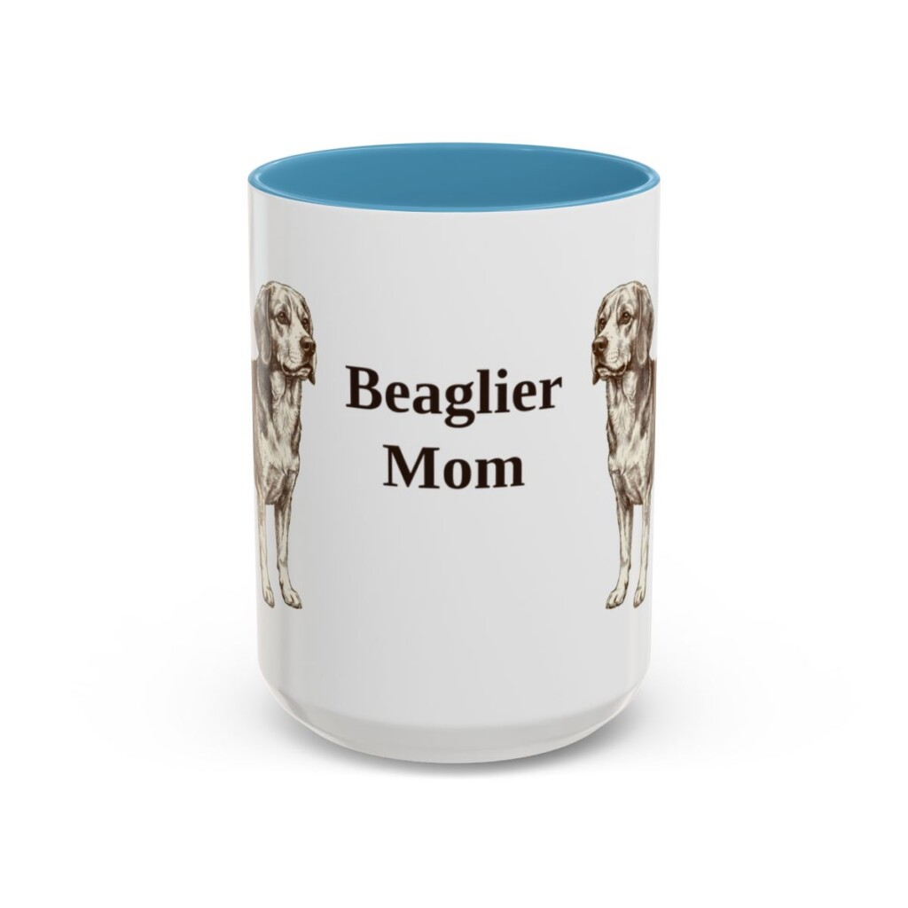 15oz-beaglier-mug-mom-light-blue 15oz Beaglier Dog Mom Mug, Light Blue, front view