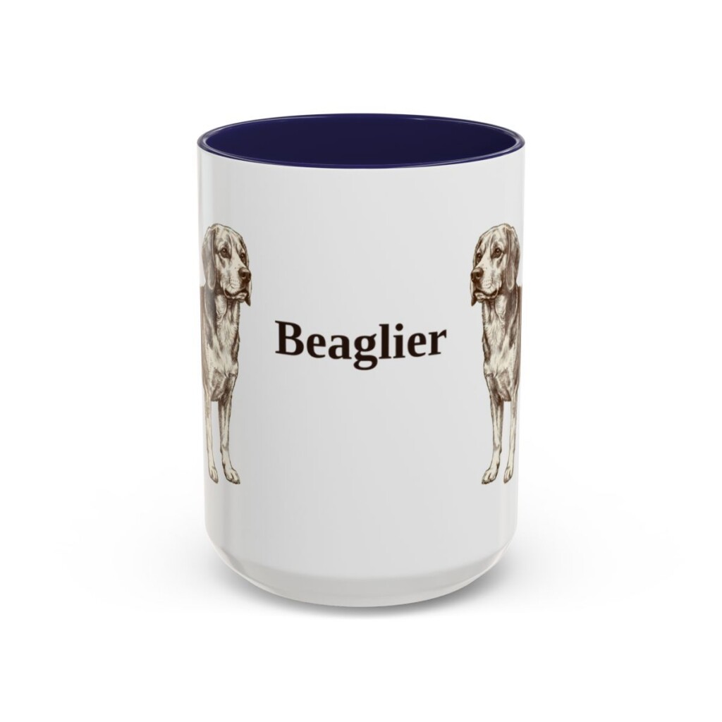 15oz Beaglier Mug, Navy, front view