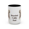 15oz Bearded Collie Dog Dad Mug, Black, front view