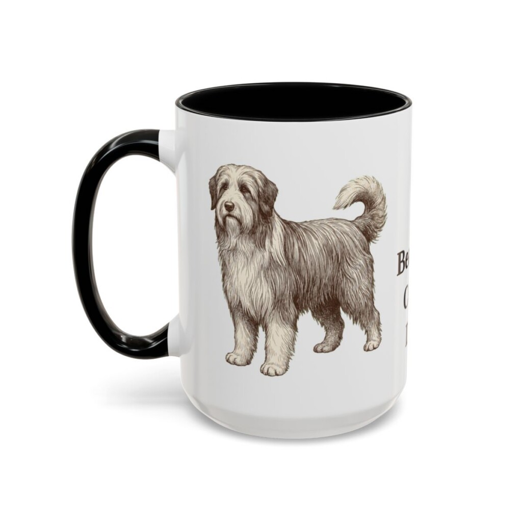 15oz Bearded Collie Dog Dad Mug, Black, left side view