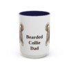15oz Bearded Collie Dog Dad Mug, Navy, front view