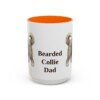 15oz Bearded Collie Dog Dad Mug, Orange, front view