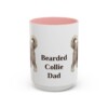 15oz Bearded Collie Dog Dad Mug, Pink, front view