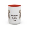 15oz Bearded Collie Dog Dad Mug, Red, front view