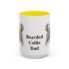 15oz Bearded Collie Dog Dad Mug, Yellow, front view