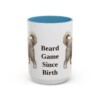15oz-bearded-collie-mug-humor-light-blue 15oz Funny Bearded Collie Mug, Light Blue, front view