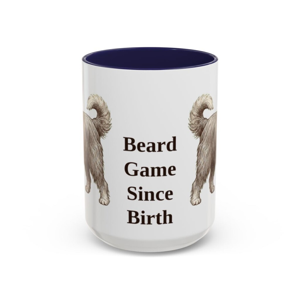 15oz-bearded-collie-mug-humor-navy 15oz Funny Bearded Collie Mug, Navy, front view