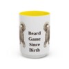 15oz-bearded-collie-mug-humor-yellow 15oz Funny Bearded Collie Mug, Yellow, front view