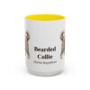 15oz-bearded-collie-mug-latin-yellow 15oz Bearded Collie Latin Mug, Yellow, front view