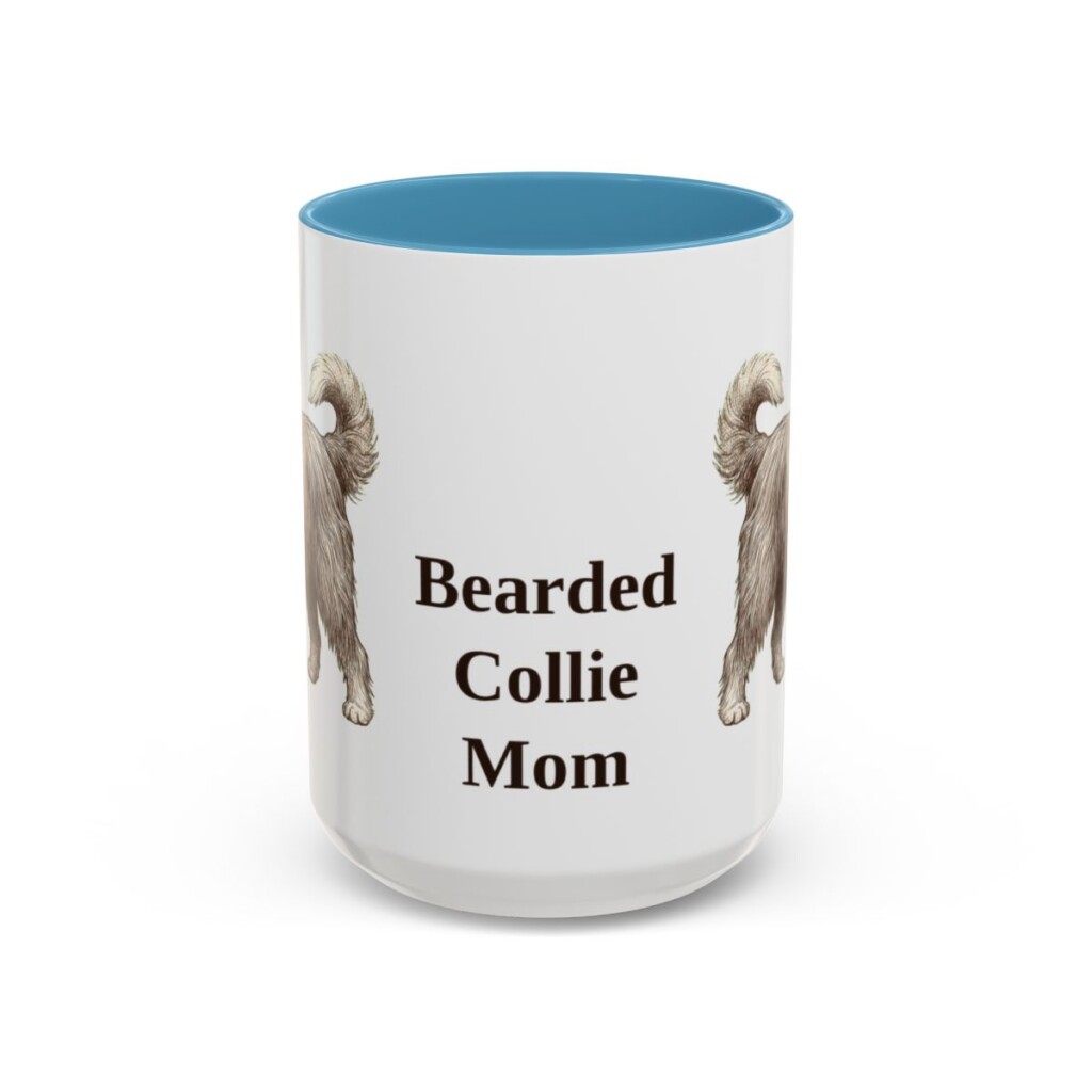 15oz-bearded-collie-mug-mom-light-blue 15oz Bearded Collie Dog Mom Mug, Light Blue, front view
